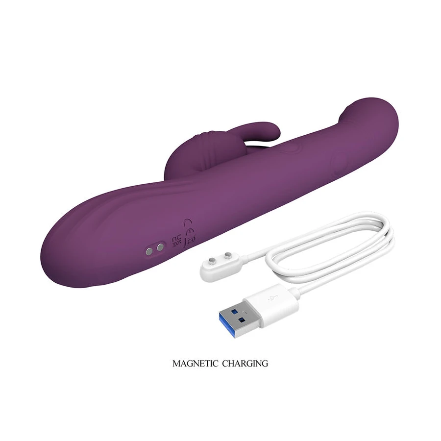 PRETTY LOVE - DEE MULTIFUNCTION RABBIT VIBRATOR OSCILLATING AND PERCUSSION PURPLE